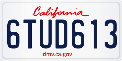CA license plate 6TUD613