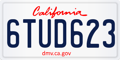 CA license plate 6TUD623