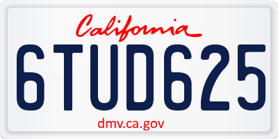 CA license plate 6TUD625