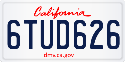 CA license plate 6TUD626