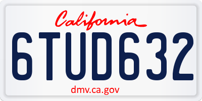 CA license plate 6TUD632