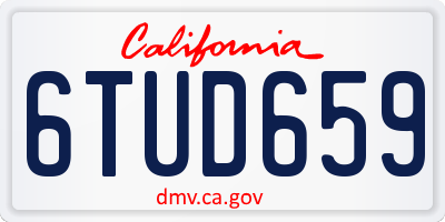 CA license plate 6TUD659