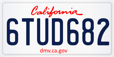 CA license plate 6TUD682