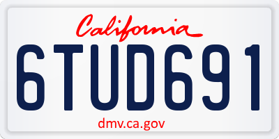 CA license plate 6TUD691