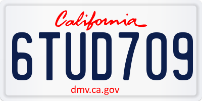 CA license plate 6TUD709