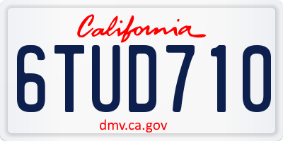CA license plate 6TUD710