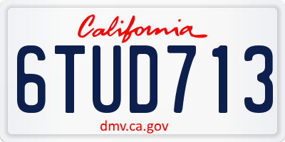 CA license plate 6TUD713