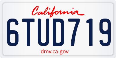 CA license plate 6TUD719