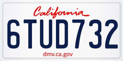 CA license plate 6TUD732