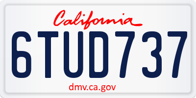 CA license plate 6TUD737