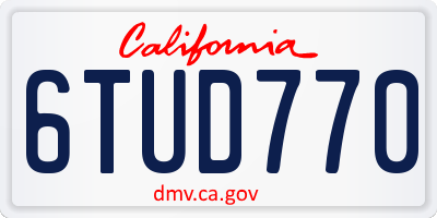CA license plate 6TUD770