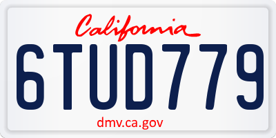 CA license plate 6TUD779