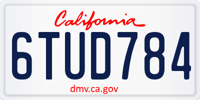 CA license plate 6TUD784