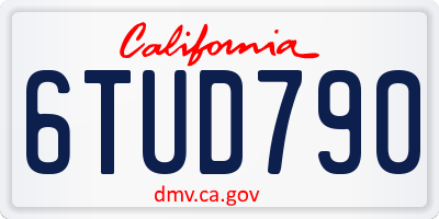 CA license plate 6TUD790