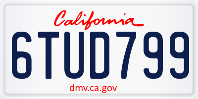 CA license plate 6TUD799