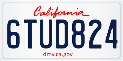 CA license plate 6TUD824