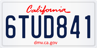 CA license plate 6TUD841