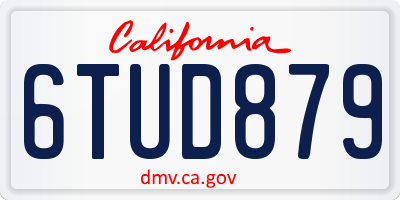 CA license plate 6TUD879