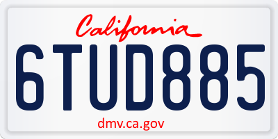 CA license plate 6TUD885
