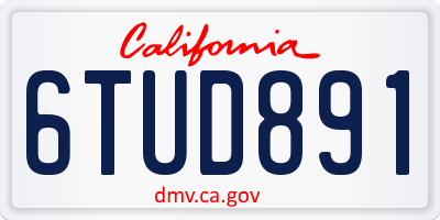 CA license plate 6TUD891