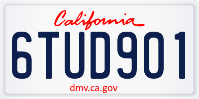 CA license plate 6TUD901