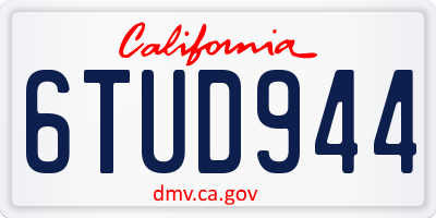 CA license plate 6TUD944