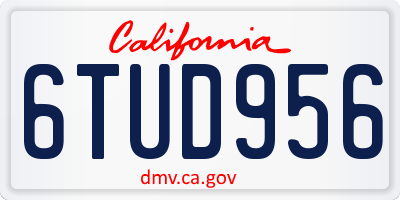 CA license plate 6TUD956
