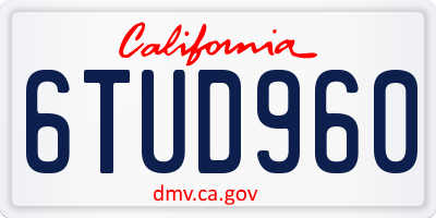 CA license plate 6TUD960