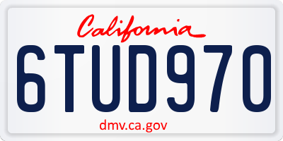CA license plate 6TUD970