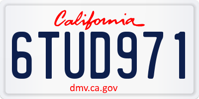 CA license plate 6TUD971