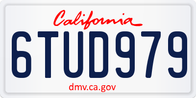 CA license plate 6TUD979