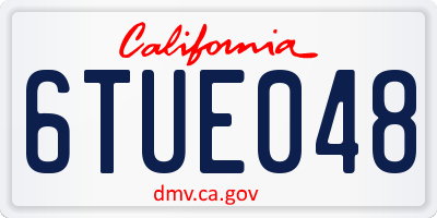CA license plate 6TUE048