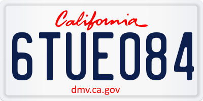 CA license plate 6TUE084