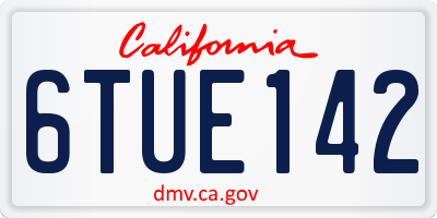 CA license plate 6TUE142