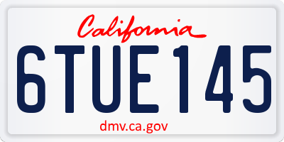 CA license plate 6TUE145