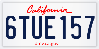 CA license plate 6TUE157