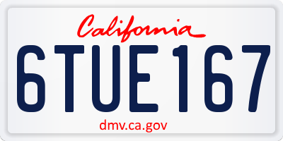 CA license plate 6TUE167