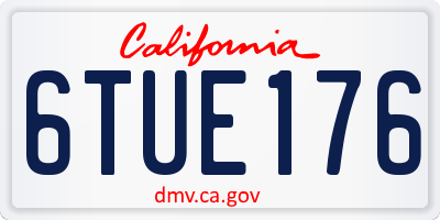 CA license plate 6TUE176