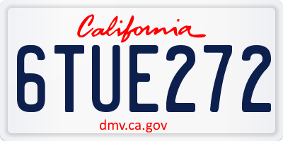 CA license plate 6TUE272