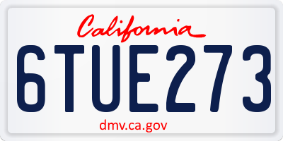 CA license plate 6TUE273