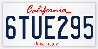 CA license plate 6TUE295
