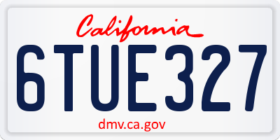 CA license plate 6TUE327