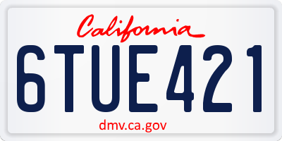 CA license plate 6TUE421