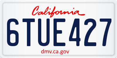 CA license plate 6TUE427