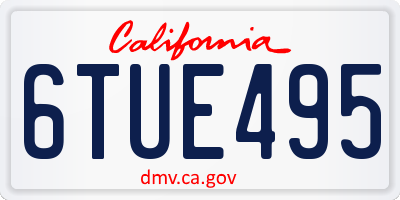 CA license plate 6TUE495
