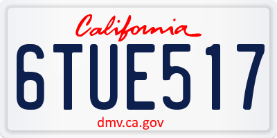 CA license plate 6TUE517