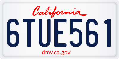 CA license plate 6TUE561