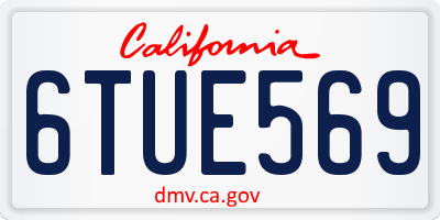 CA license plate 6TUE569