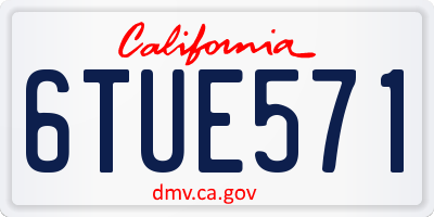 CA license plate 6TUE571