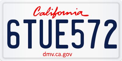 CA license plate 6TUE572